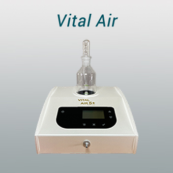 Vital air on gradient labelled Vital Air 5 Plus - Energised Oxygen from unique Perceptions